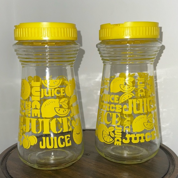 Anchor Hocking Other - Vintage 1970’s Anchor Hocking Yellow Lemon Juice Carafes - Set of 2